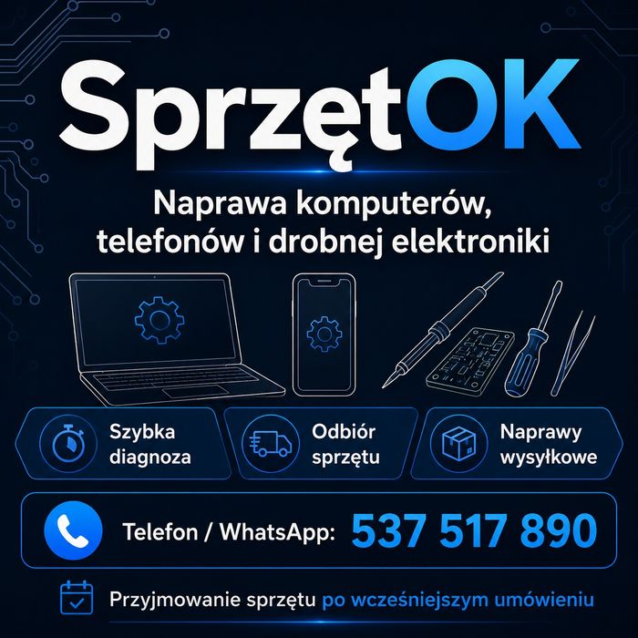 Naprawa komputerów, laptopów, telefonów i drobnej elektroniki – SprzętOK