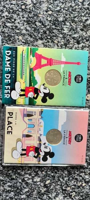 Lote 5 moedas de 10€ - França Mickey - prata