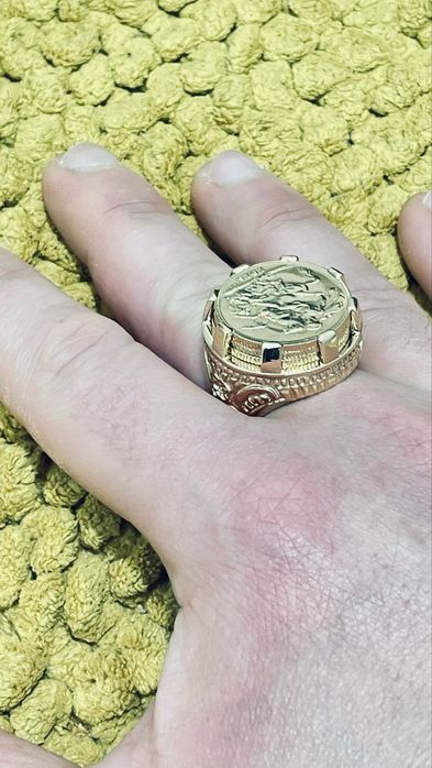 Anel ouro 19.2k com 3 libras 22k