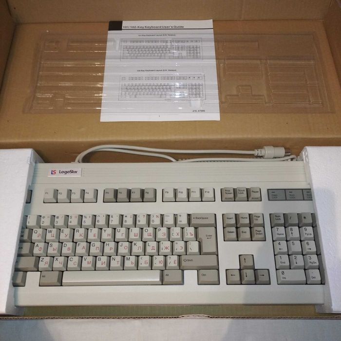 nowa retro klawiatura Logostar XT/AT KU-450 EN/RU DIN5