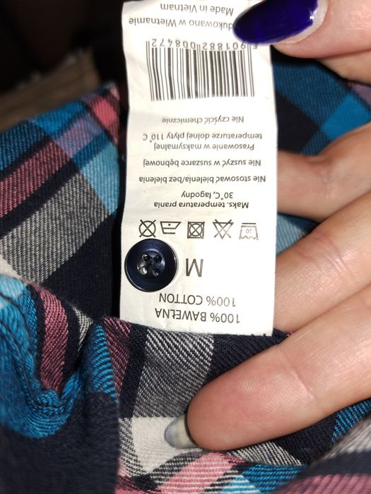 Niebieska koszula w kratę rozm. M