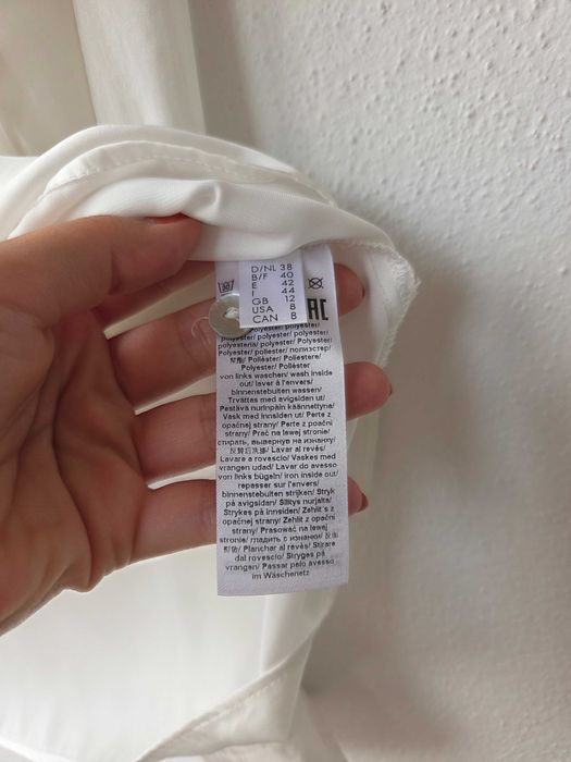 Blusa branca estilo camisa da Rabe, tamanho 38