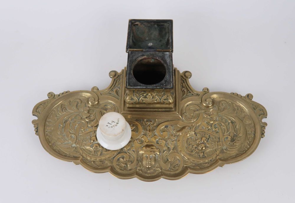 Tinteiro antigo Arte Nova com alma Vista Alegre