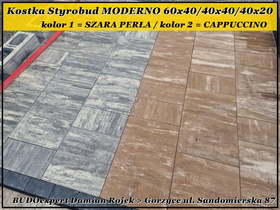 Nowoczesna gładka płyta tarasowa Styrobud MODERNO 6cm kostka brukowa