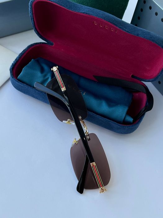 Gucci гуччі окуляри чорні коричневі чоловічі жіночі унісекс прямокутні