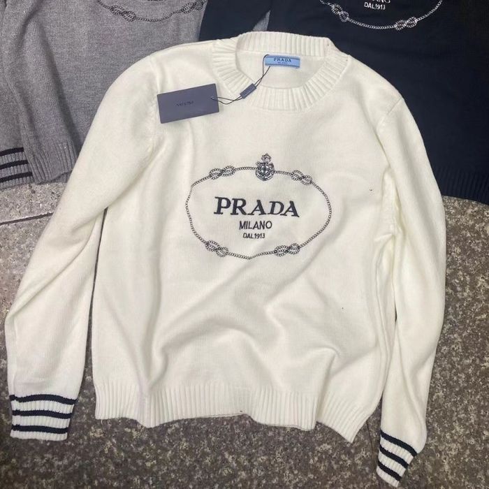 Білий теплий светр кофта Прада люкс шерсть S M L