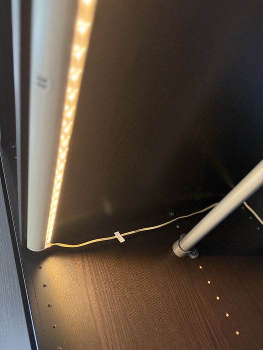 Szafa IKEA PAX 100x60x236 cm / Fronty BERGSBO / Oświetlenie LED / Kosze