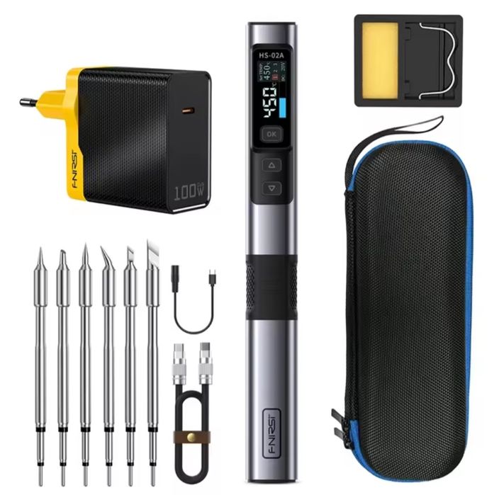 Паяльник FNIRSI HS-02A 100Вт Повний комплект. Оригінал!!