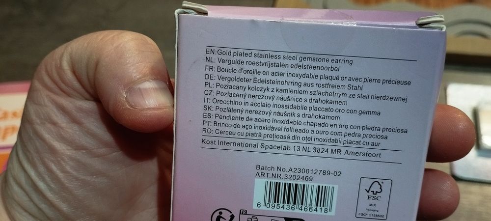 Kolczyki pozłacane z ametystem