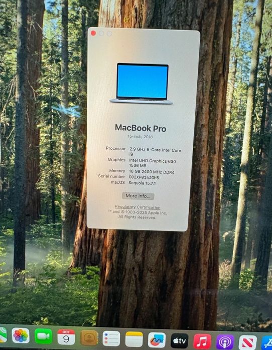 Apple MacBook Pro 15 512GB SSD 6 Core Intel i9