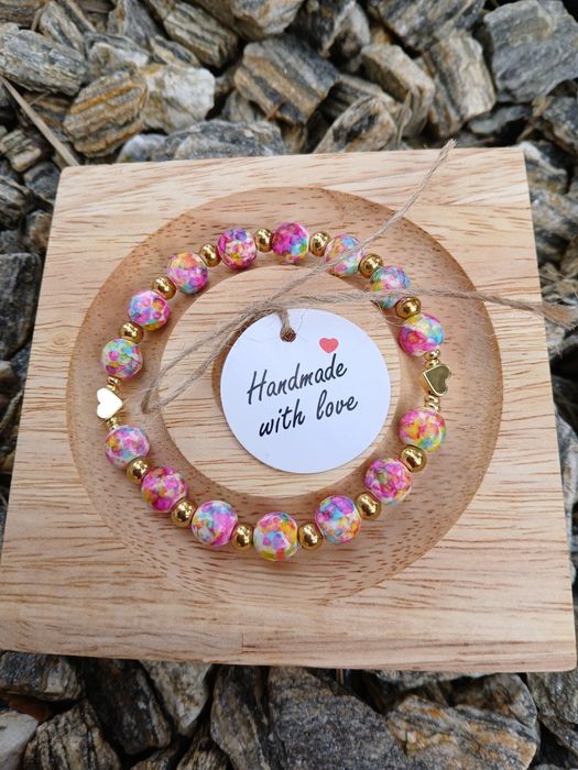 Bransoletka z kamienia naturalnego Howlit Handmade