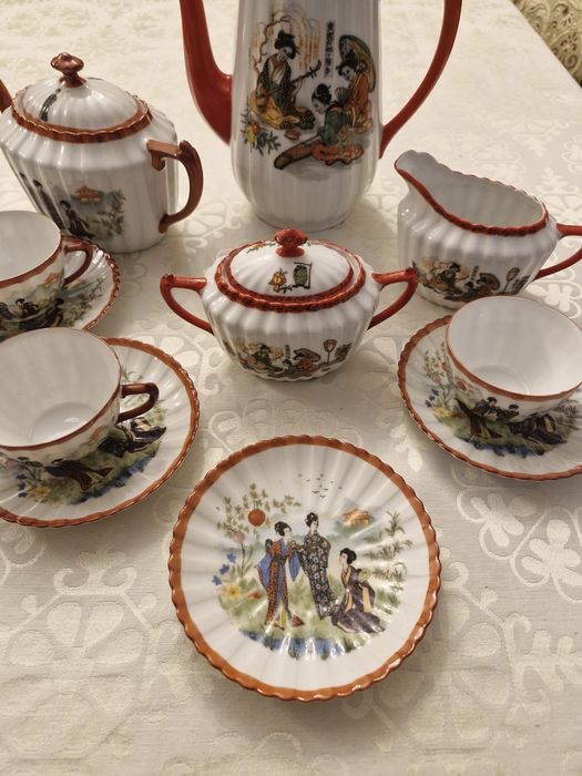 Stara śląska porcelana Tiefenfurt Echt Tuppack  Japan bunt