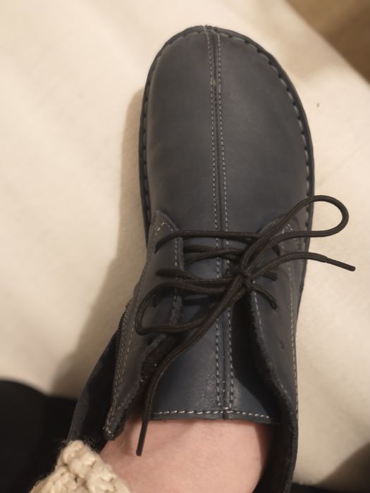 botki damskie skórzane 26 cm,granat