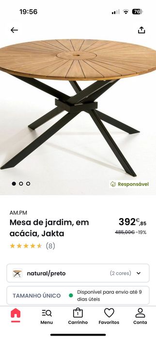 Mesa de jardim em acácia