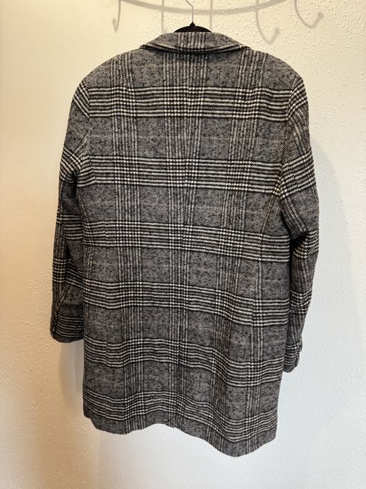 Reserved płaszcz w krate z wełną Nowy