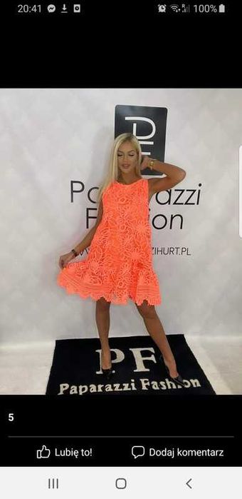 Sukienka Papparazi Fashion rozmiar uni wesele komunia chrzciny