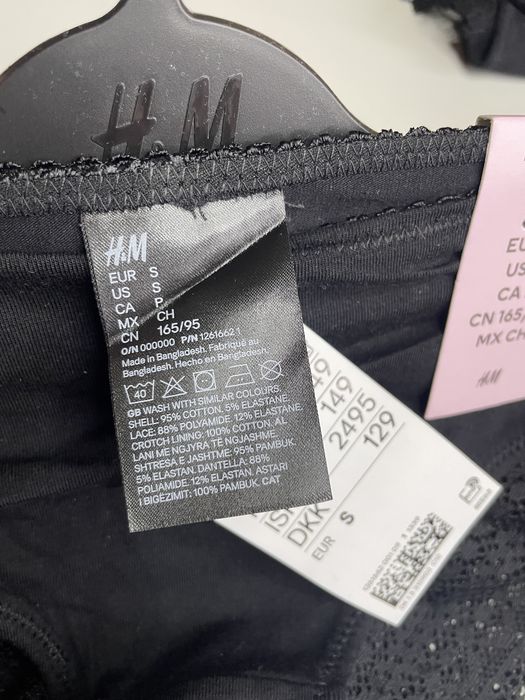 Набір чорних бавовняних трусиків 3 шт h&m оригінал з бірками