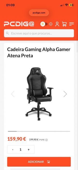 Cadeira Gaming ALPHA GAMER + Secretária STAUNING 80x160