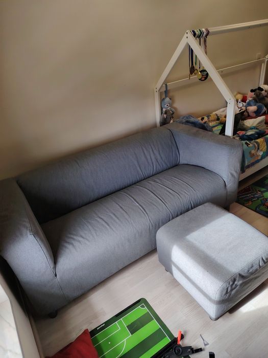 Sofá 3 lugares IKEA + poof