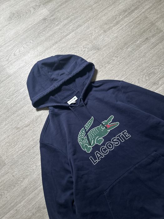 Худі Lacoste синє велике лого