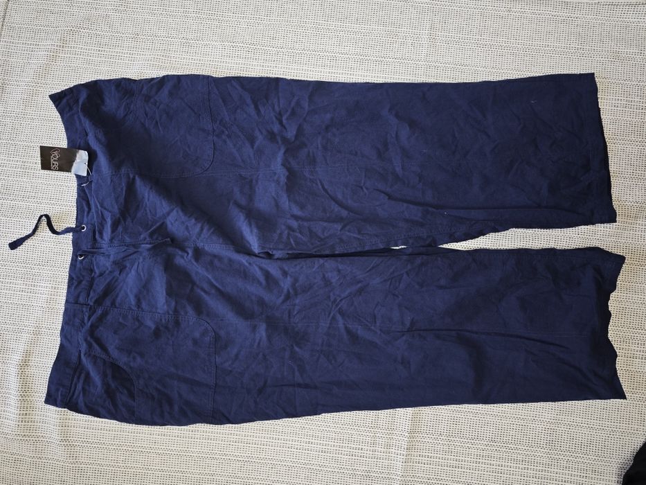Жіночі Штани обємні лляні хлопкові  котон літні 5 - 7 XL