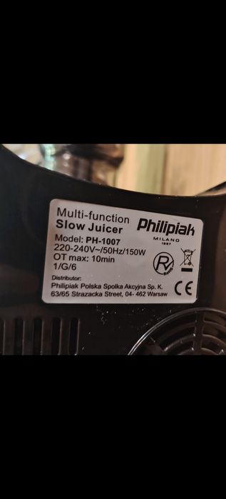 Wyciskarka wolnoobrotowa Philipiak Ph-1007