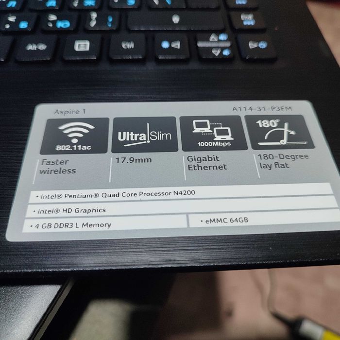 Ноутбук ACER A114-31 \14\Full HD (1920x1080)\Pentium 4200\ 4\ 64\