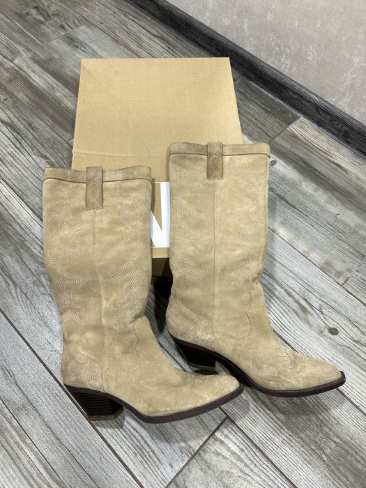 Козаки Zara з натуральної замші