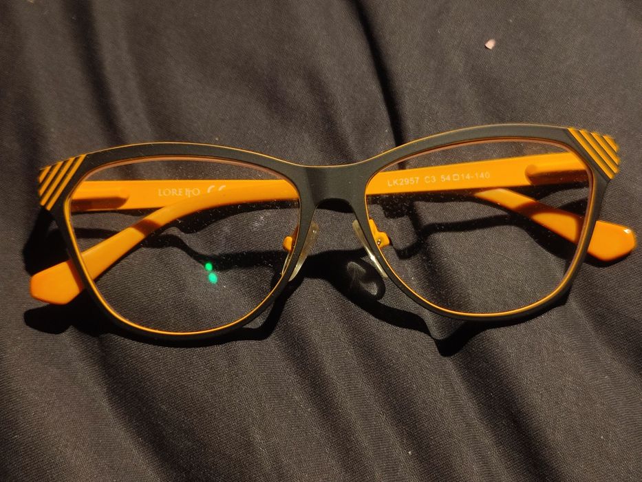LORETTO okulary oprawki black orange NOWE pomarańczowe czarne unikat
