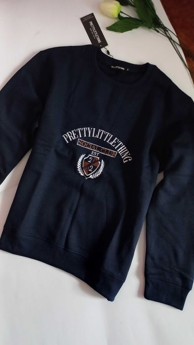 Флісовий жіночій світшот синій 46 розмір prettylittlething новий