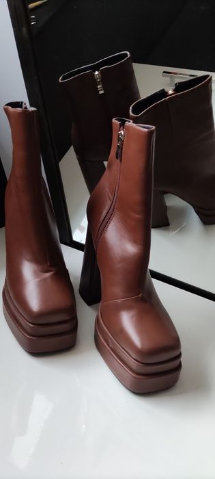 R. 39 RAID Nowe Damskie Buty Brown Szeroki Wygodny Obcas