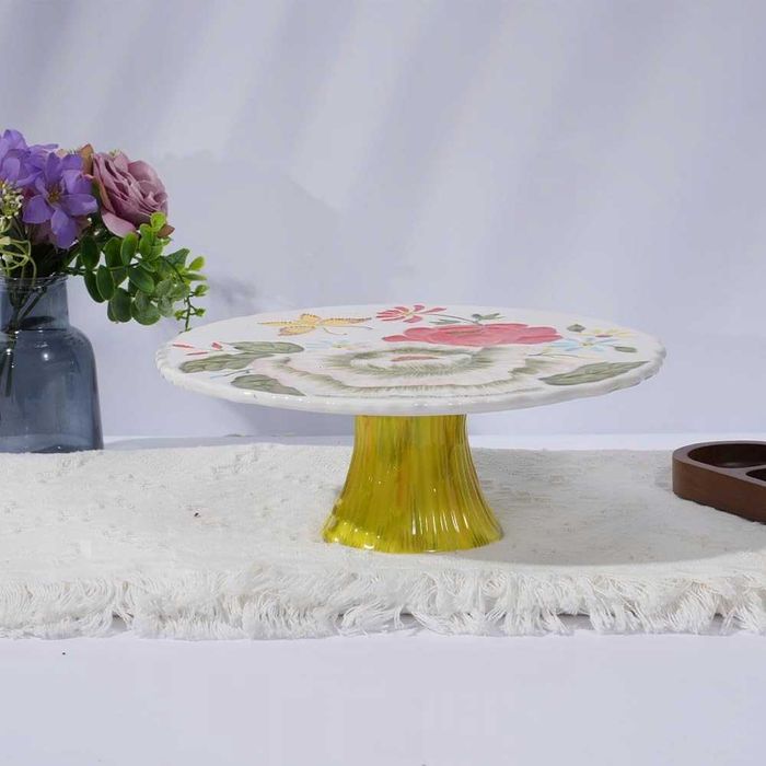 Piękna Ceramiczna Patera Ręcznie Malowana na Ciasto Babeczki 27 cm
