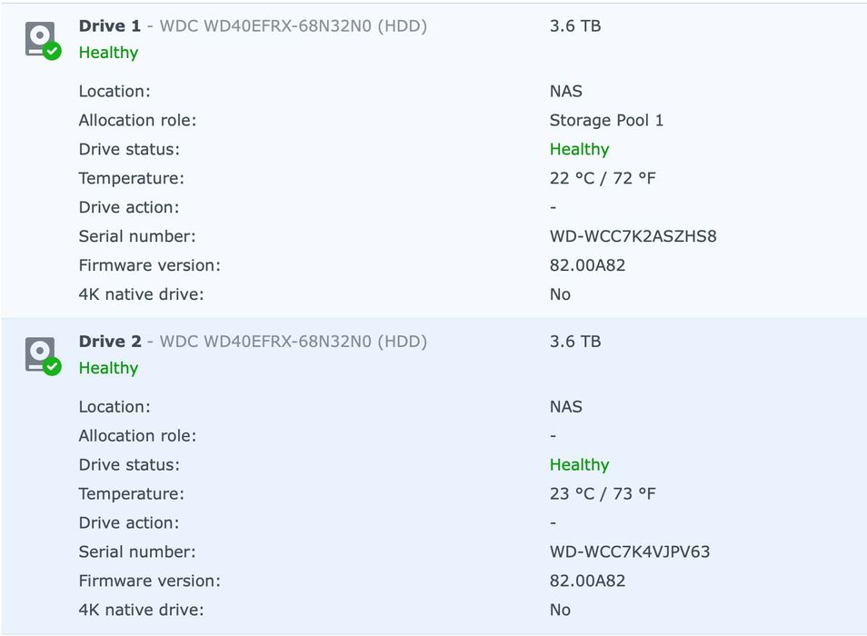 Synology DS718+ (2 x 4TB HDD + 8GB RAM)