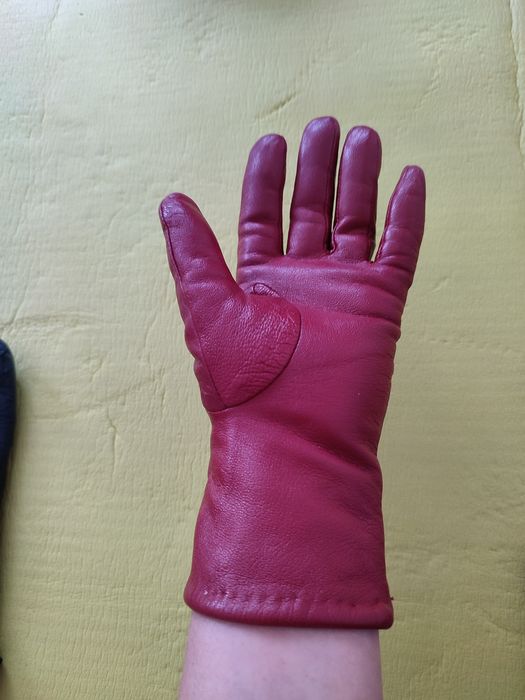 2 pary  Rękawice ze skóry damskie