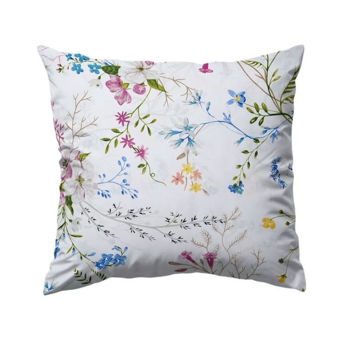Bawełniana Poszewka Na Poduszkę – Kolorowe Kwiaty i Liście