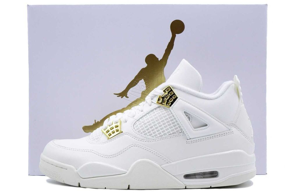 Nike AIR JORDAN 4 White & Gold – Buty | AQ9129–170