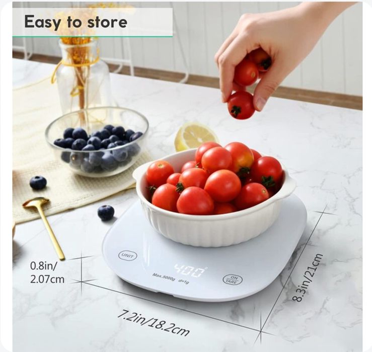 Цифрові кухонні ваги Arboleaf USB 10 кг / 0,5 г білі