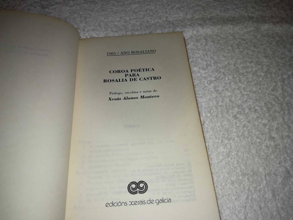 coroa poética para rosalía de castro (xesús alonso montero) 1985 livro