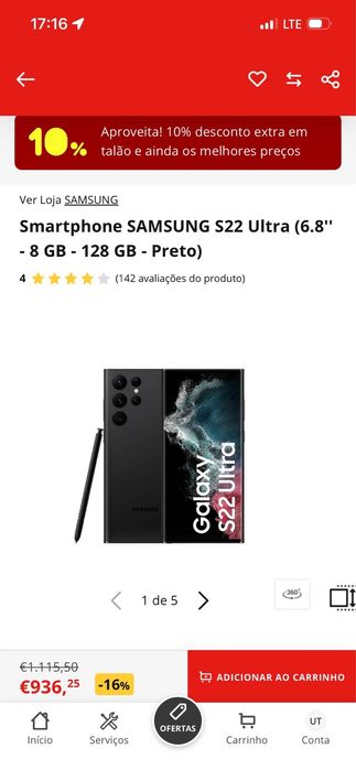 Vendo s22 ultra novo com 2 meses de uso