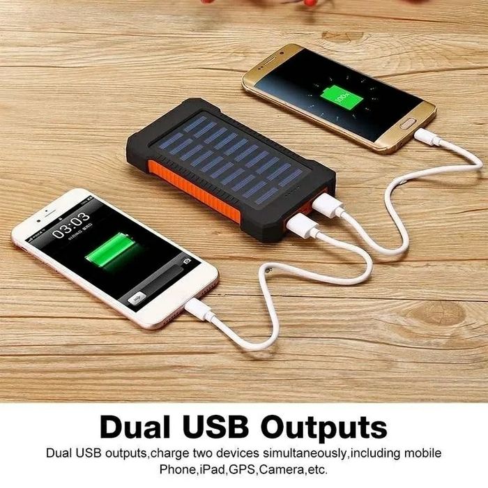 Power Bank Solar 30000 mAh à Prova de Água