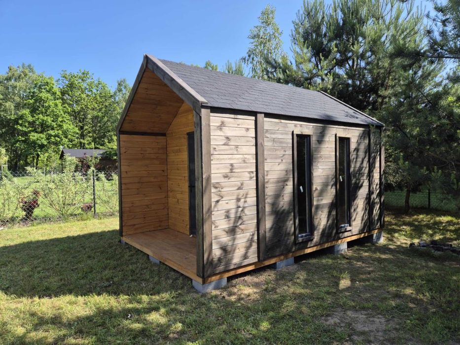 • • • • Domek narzędziowy • • • •  D25 5x3,5 m z tarasem  DREWNOTRIK