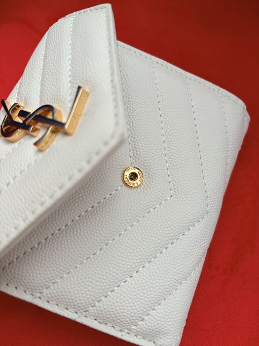 Saint Laurent женский Кожаный кошелек белый