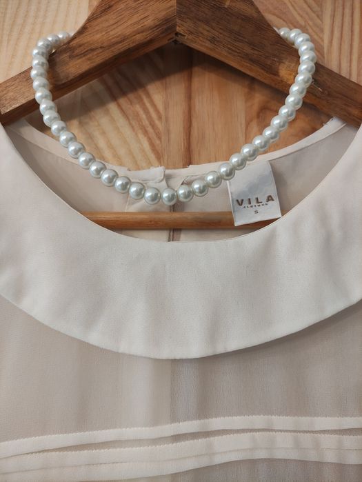 Koszula elegancka delikatna z długim rękawem kołnierzyk  S/36