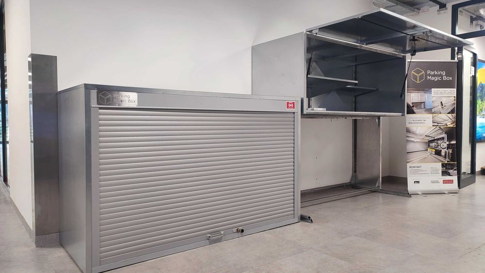 Box na parking, szafa garażowa, zabudowa, piwnica na rower, schowek