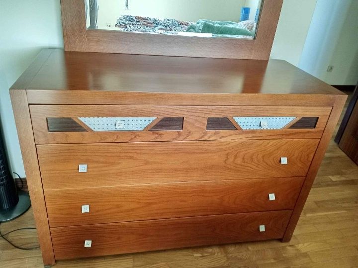 Wooden furniture with mirror