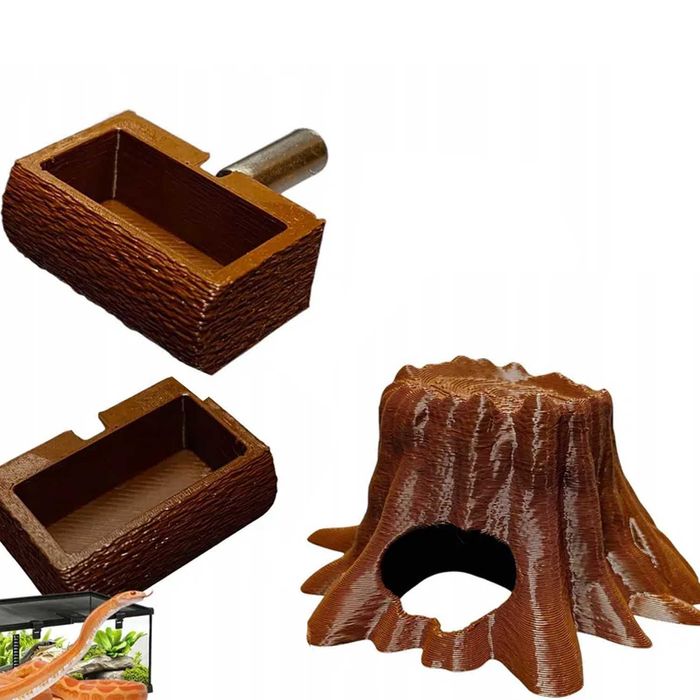 Zestaw kryjówek do terrarium - wisząca 2x3x1,2 oraz stojąca 10x11x5,5