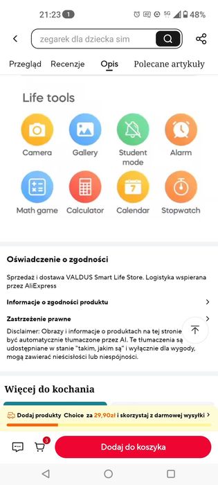 VALDUS Smartwatch GPS, karta SIM 4G, tracking