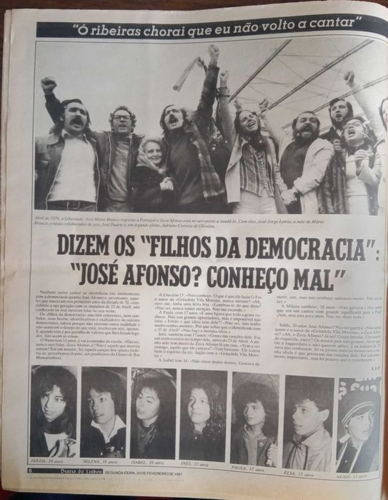 José Afonso	- - -		Diário de Lisboa	- - - - -	Jornal