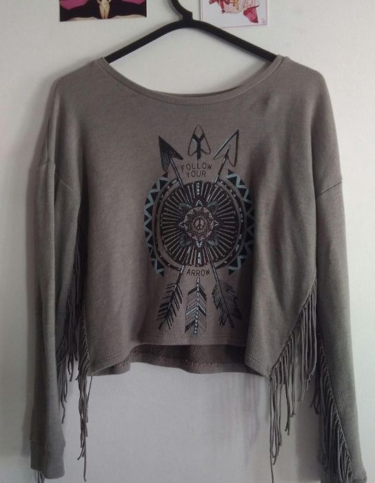 CAMISOLA com Franjas nas mangas cinza