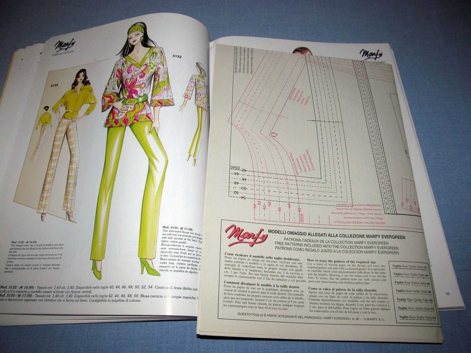 Moda Marfy 2016 wykroje 10 modeli r.42-54 szycie krawiectwo ilustracje